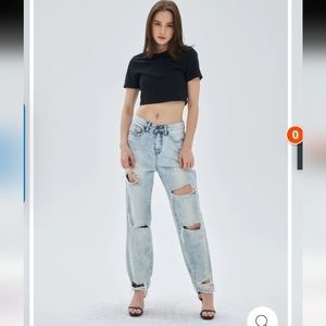 GARAGE high waisted mom jeans distressed size 0